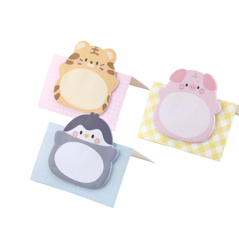 A Set of 8 with 160 Sheets of Cute Korean Cartoon Animal Sticky Notes, Creatively Designed As Standing Animals for Messages And Reminders, Perfect As Gifts Or Rewards for Teachers in The Classroom.