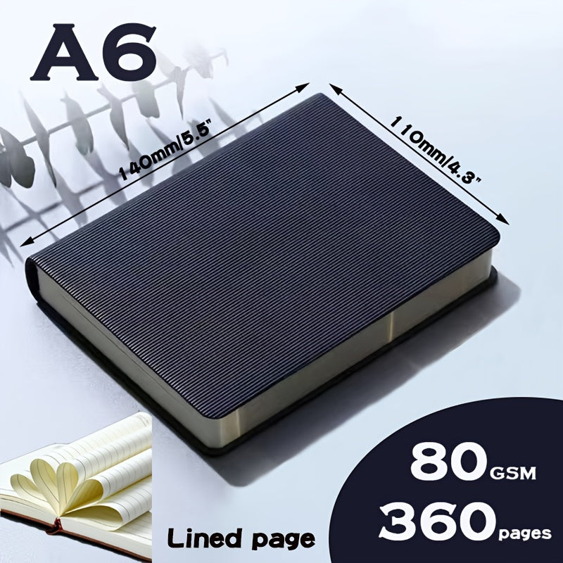 A6 360-Page Blank Lined Notebook