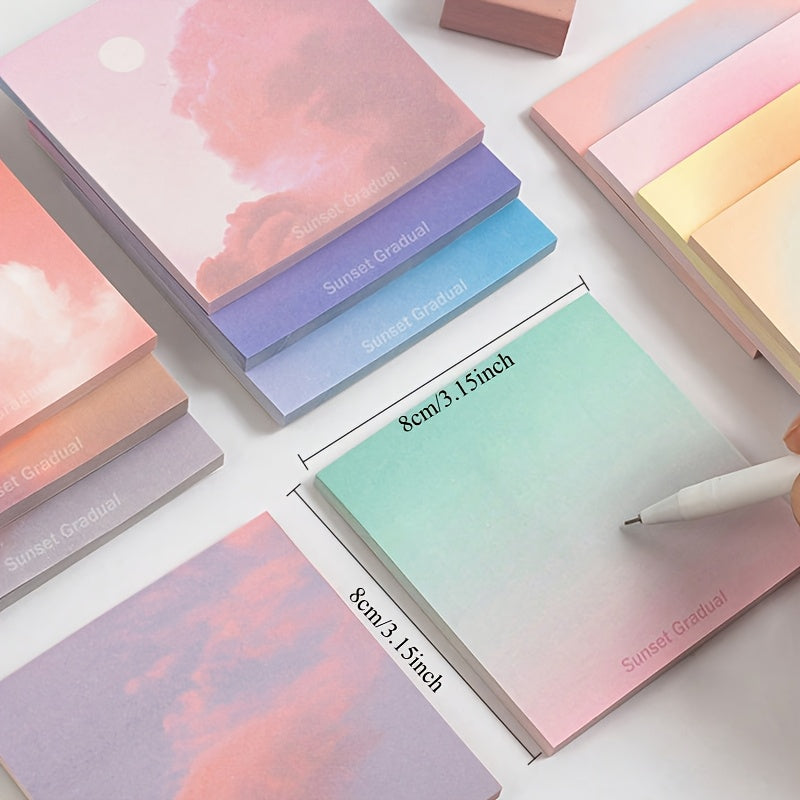 50 Sheets of Gradient Color Sticky Notes Set, Each Page Is a Transition from Pink Mist to Purple Glow, Stick It in a Notebook\u002FPlanner, It Is Both a Sticky Note And a Decorative Painting for Office And School Supplies