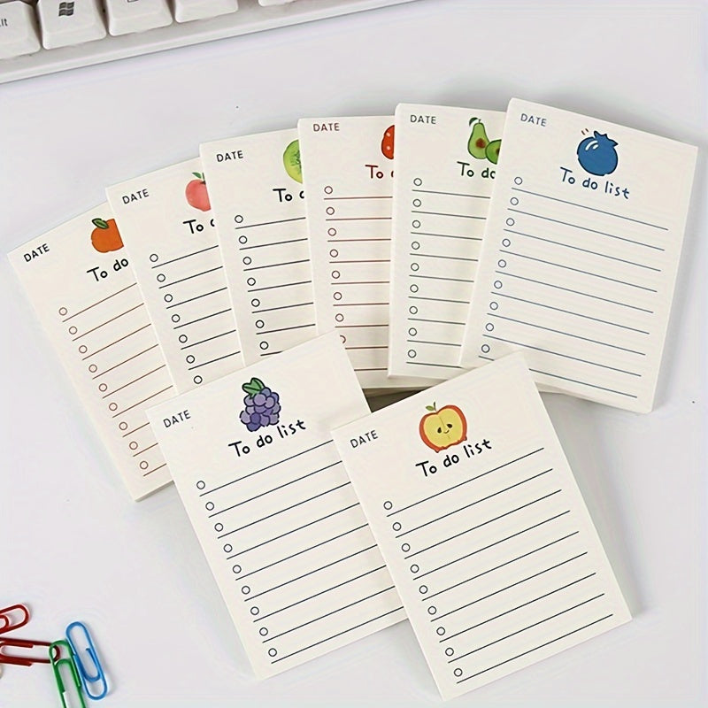Adorable Fruit Planner Adorable Fruit-Themed Daily Planner To-Do List Notepad | 1pc of 50 Sheets Stationery