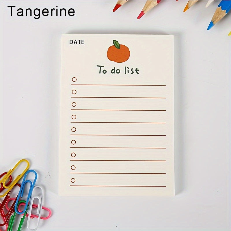 Adorable Fruit Planner Adorable Fruit-Themed Daily Planner To-Do List Notepad | 1pc of 50 Sheets Stationery
