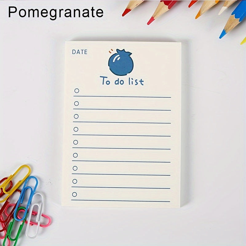 Adorable Fruit Planner Adorable Fruit-Themed Daily Planner To-Do List Notepad | 1pc of 50 Sheets Stationery