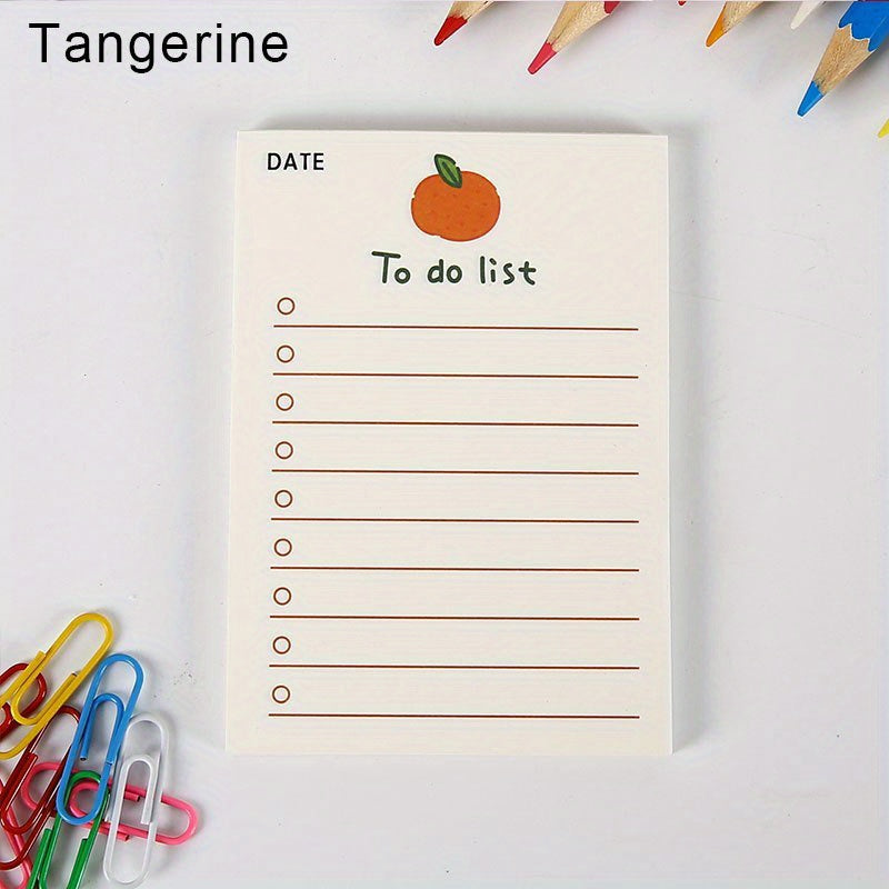 Adorable Fruit Planner Adorable Fruit-Themed Daily Planner To-Do List Notepad | 1pc of 50 Sheets Stationery