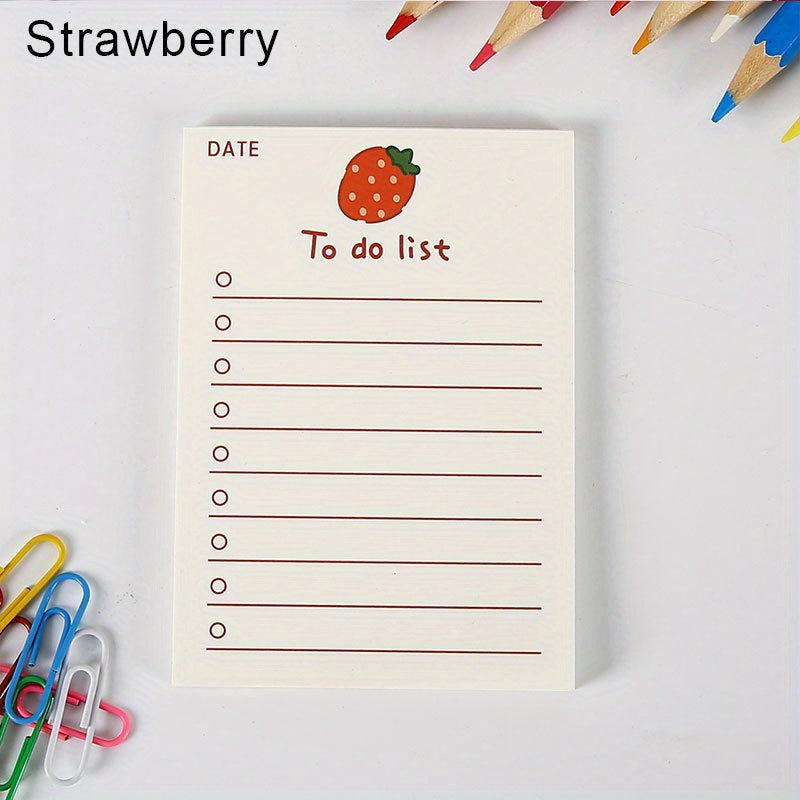 Adorable Fruit Planner Adorable Fruit-Themed Daily Planner To-Do List Notepad | 1pc of 50 Sheets Stationery
