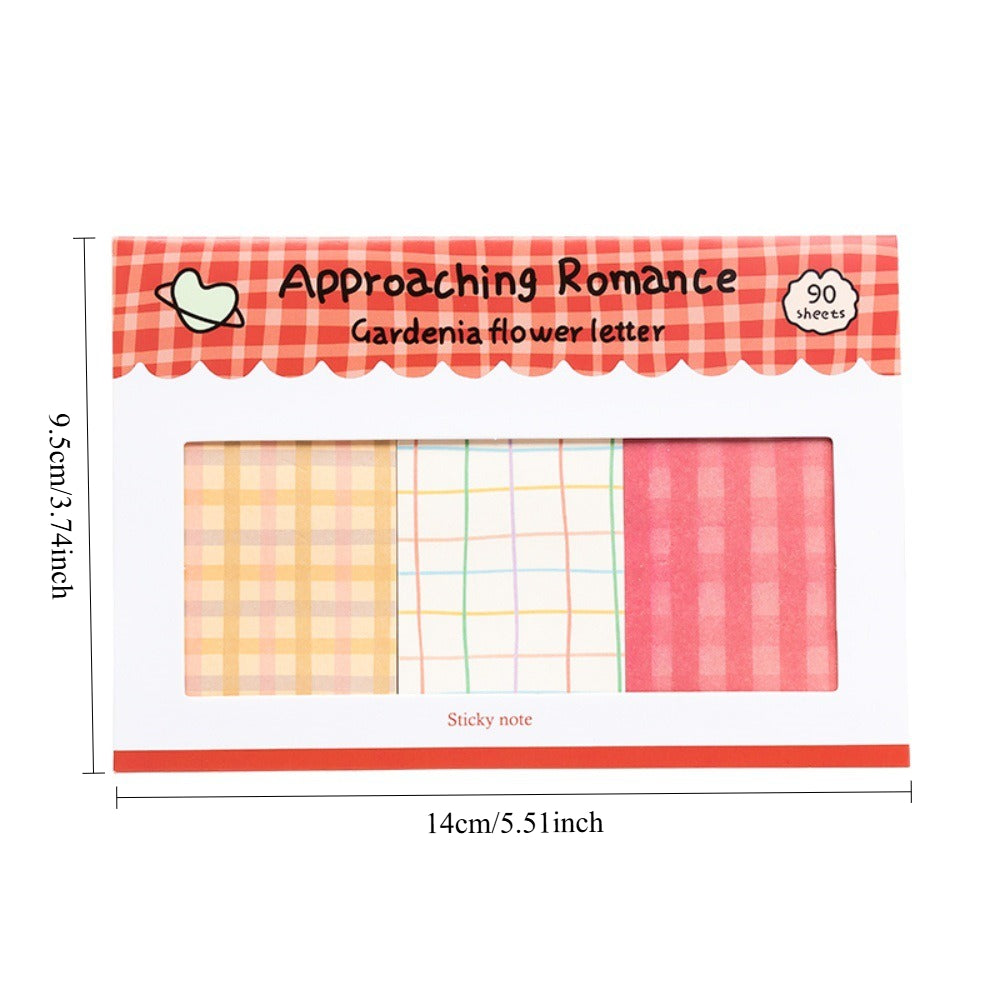90 Sheets Grid Sticky Notes\u002FVintage Striped Grid\u002FMultiple Colors\u002FJournal Decoration\u002FBasic Paper Memo Pad\u002FWriting Memo Book\u002FMessage Notes\u002FStudent Paper Set\u002FMultiple Styles\u002FStudy