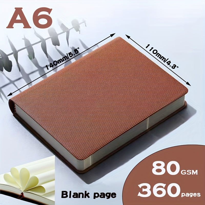 A6 360-Page Blank Lined Notebook