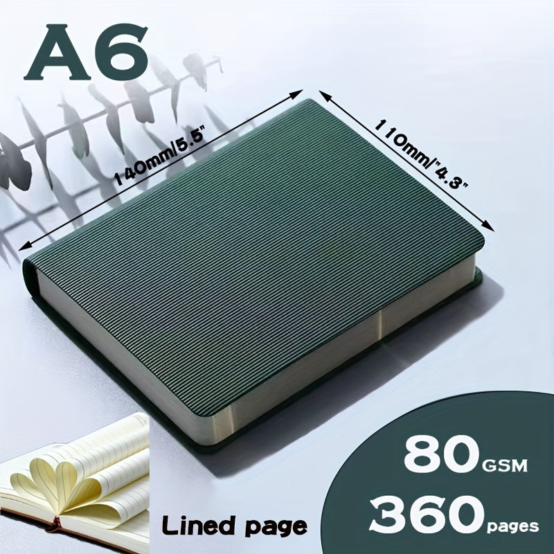 A6 360-Page Blank Lined Notebook