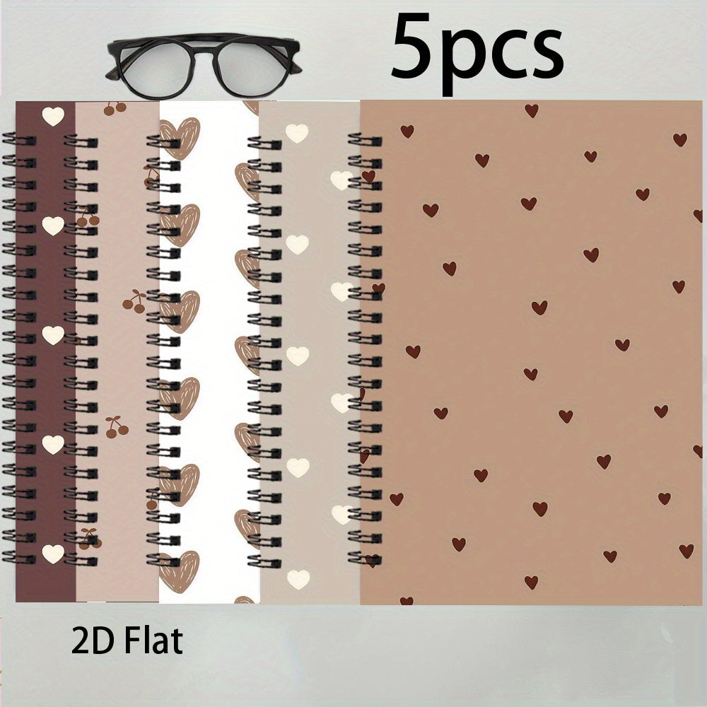 5 Premium Spiral Notebooks Set of 5 Premium Spiral Notebooks, Ideal for Everyday Office Tasks, Measuring 5.5 X 8.3 Inches, Featuring 50 Pages, Adorned with a Simple Yet Enchanting Cover, Perfect for Any Occasion
