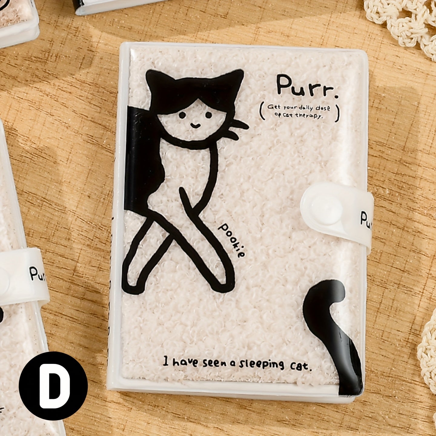 1pc, A7 Cat Pocket Notebook - Soft Plush Button Notebook, 192 Pages, Drawing Book, Stress Relief Diary, Thick Blank Marker Handbook, Schedule Notebook, Portable Travel Journal, Prize, Ideal Gifts, Festival Present