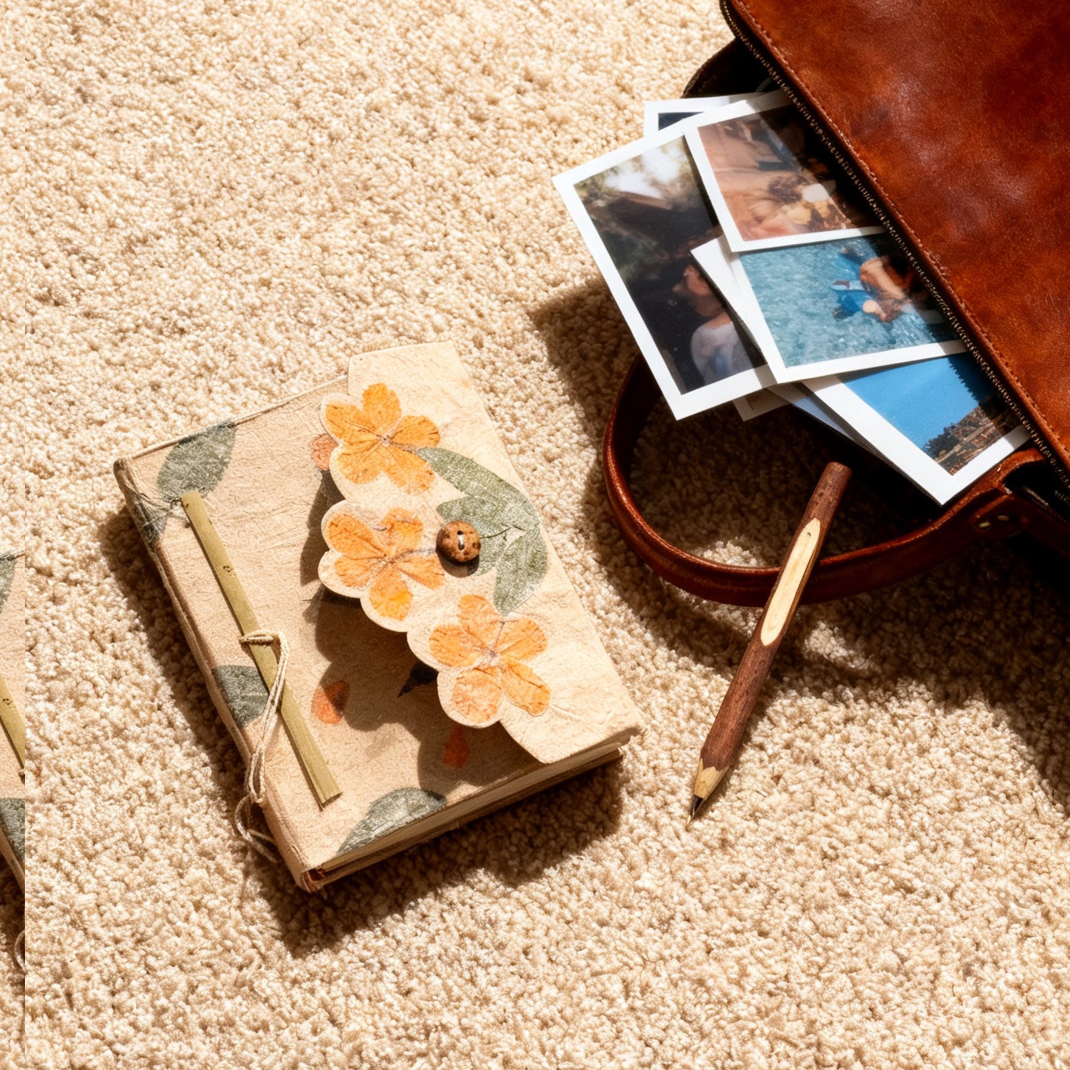 2pcs\u002FSet Nepalese Handmade Notebook, High-Value Niche Notebook with Natural Plant Texture, Comes with a Creative Natural Wood-Colored Twig Ballpoint Pen.