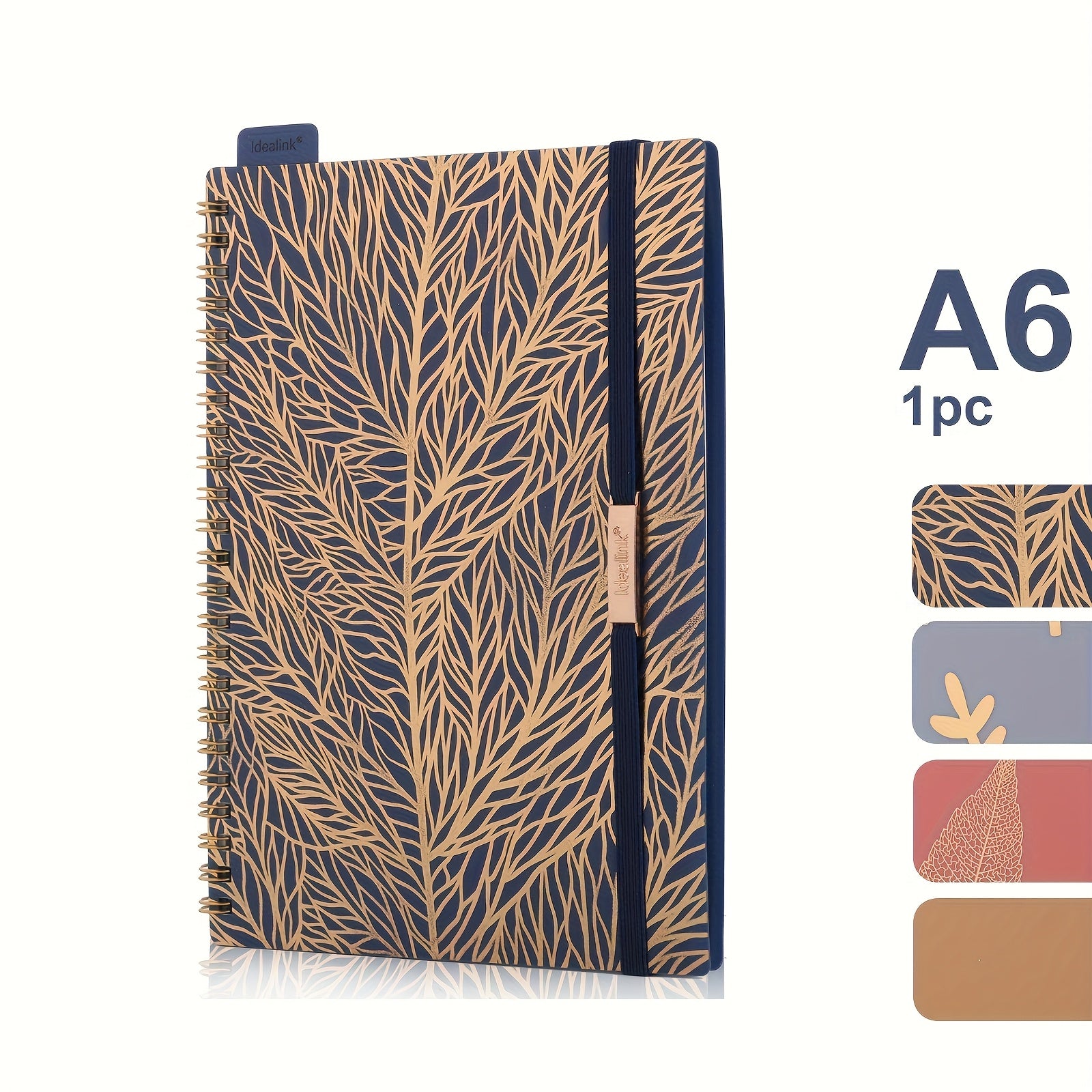1pc, 160 Pages, A5\u002FA6 Size, PP Coil Spiral Notebook, Floral Design with Hot Stamping, Bandage Diary, PP Study Planner, Stationery, Teacher Materials, Office Supplies, Study Materials, Back-To-School Items