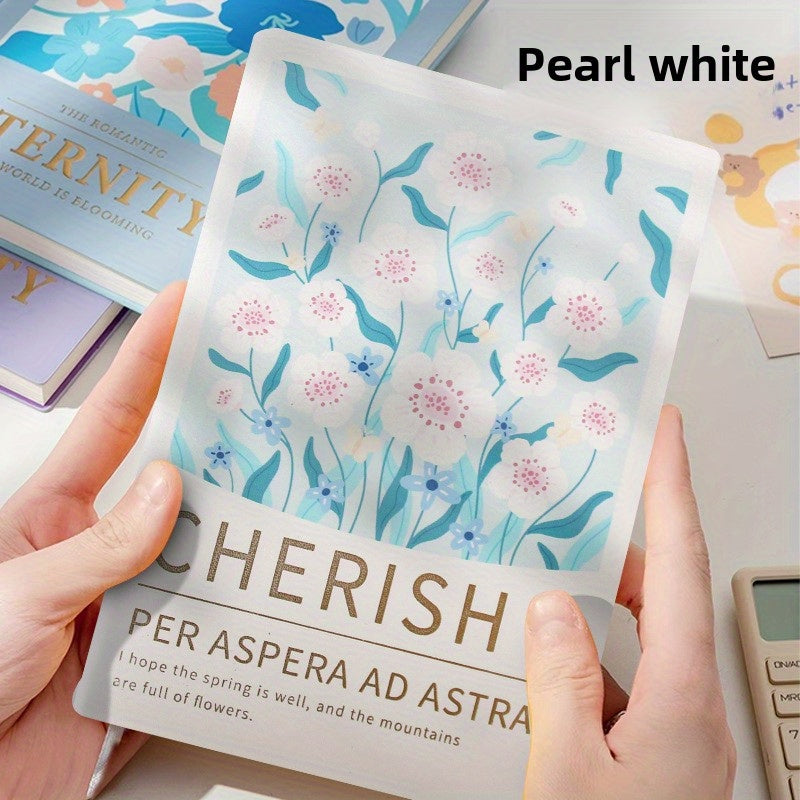 Vibrant Yellow Floral Plastic Imitation Leather Blank Notebook - Elegant Oil Painting Design with Green & Orange Patterns, Durable Travel Diary for Artistic Creation