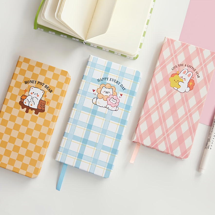 1pc Cute Cartoon Animal Theme Notebook, 80 Sheets\u002F160 Pages, Grid Diary Planner for Weekly Planning and Journaling – Perfect School & Office Use! Back-to-School Essential