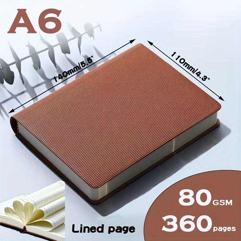 A6 360-Page Blank Lined Notebook