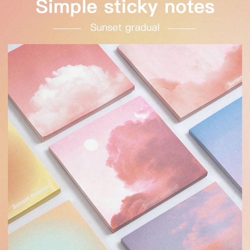 50 Sheets of Gradient Color Sticky Notes Set, Each Page Is a Transition from Pink Mist to Purple Glow, Stick It in a Notebook\u002FPlanner, It Is Both a Sticky Note And a Decorative Painting for Office And School Supplies