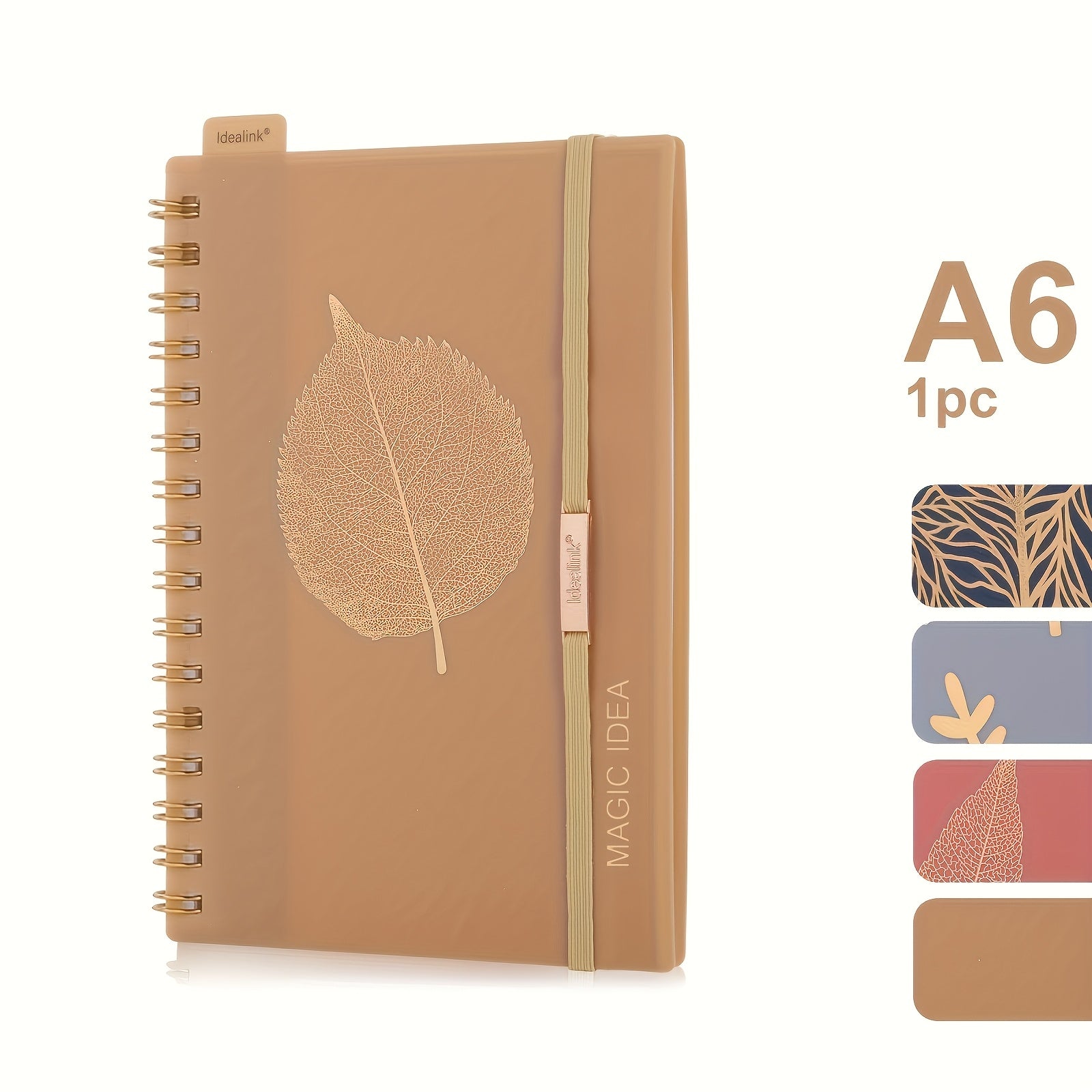 1pc, 160 Pages, A5\u002FA6 Size, PP Coil Spiral Notebook, Floral Design with Hot Stamping, Bandage Diary, PP Study Planner, Stationery, Teacher Materials, Office Supplies, Study Materials, Back-To-School Items