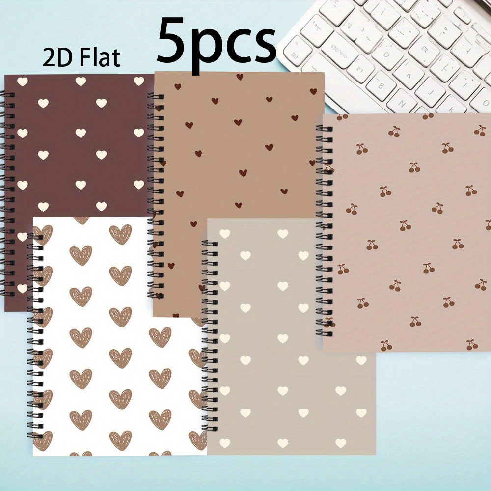 5 Premium Spiral Notebooks Set of 5 Premium Spiral Notebooks, Ideal for Everyday Office Tasks, Measuring 5.5 X 8.3 Inches, Featuring 50 Pages, Adorned with a Simple Yet Enchanting Cover, Perfect for Any Occasion