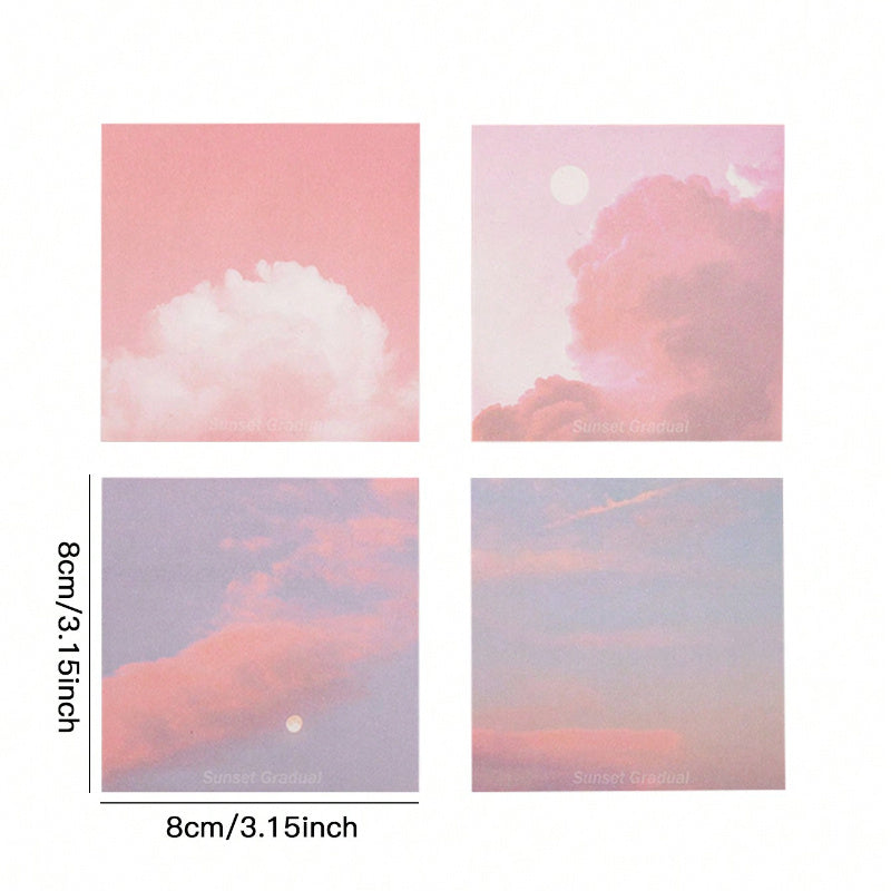 50 Sheets of Gradient Color Sticky Notes Set, Each Page Is a Transition from Pink Mist to Purple Glow, Stick It in a Notebook\u002FPlanner, It Is Both a Sticky Note And a Decorative Painting for Office And School Supplies