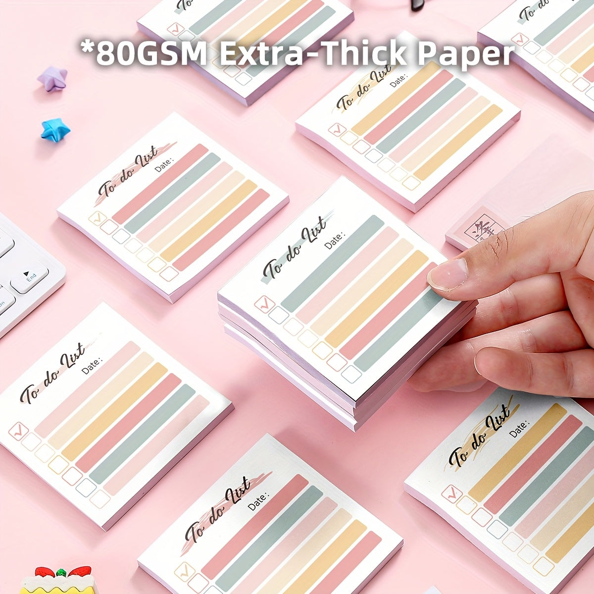 Soft Hue Check 1pc\u002F4pcs 3X3 Inch Sticky Notes Set, Vintage Memo Pads with High-Adhesive, Post Reusable Tearable It Notes for Journal Planners Office School Home, Bulk Retro Stationery Gift