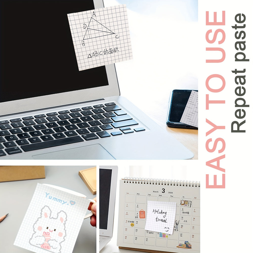 80 Small & 60 Large Sticky Notes 80 Small & 60 Large\u002FMedium Self-Adhesive Portable Student Note Markers: The Perfect Book of Horizontal Strip & Grid Sticky Notes for School & Office Use!