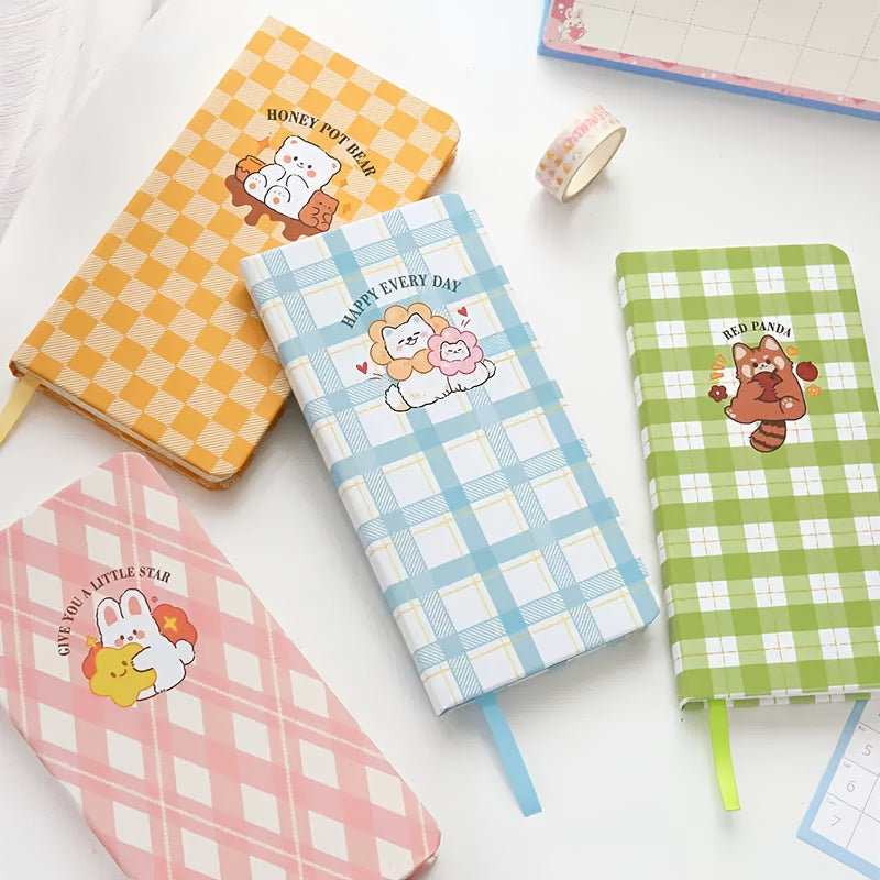 1pc Cute Cartoon Animal Theme Notebook, 80 Sheets\u002F160 Pages, Grid Diary Planner for Weekly Planning and Journaling – Perfect School & Office Use! Back-to-School Essential