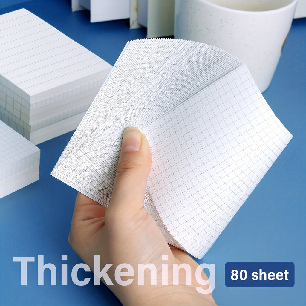 80 Small & 60 Large Sticky Notes 80 Small & 60 Large\u002FMedium Self-Adhesive Portable Student Note Markers: The Perfect Book of Horizontal Strip & Grid Sticky Notes for School & Office Use!