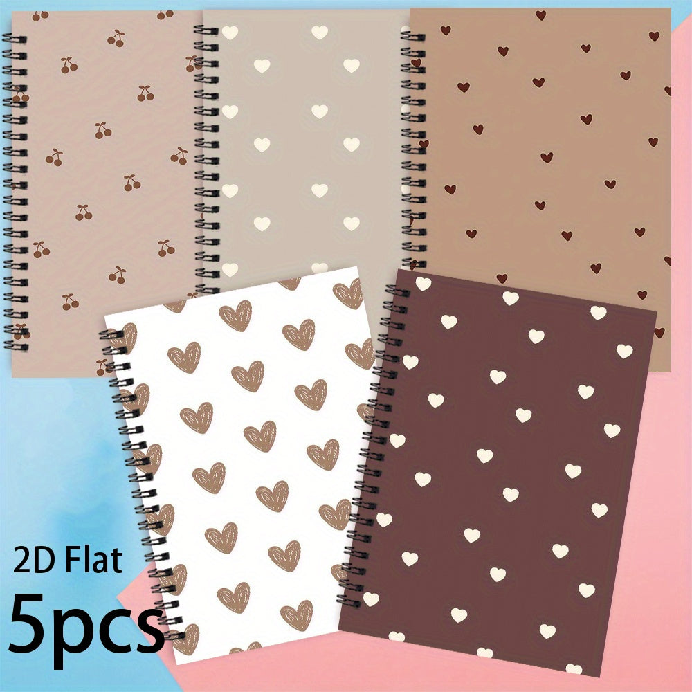 5 Premium Spiral Notebooks Set of 5 Premium Spiral Notebooks, Ideal for Everyday Office Tasks, Measuring 5.5 X 8.3 Inches, Featuring 50 Pages, Adorned with a Simple Yet Enchanting Cover, Perfect for Any Occasion
