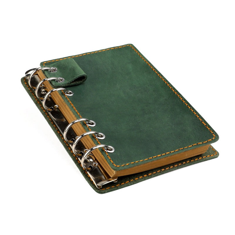 Vintage Genuine Leather Loose-Leaf Notebook | Replaceable Pages, Detachable Binder Design for Accounting, Travel Journaling, Daily Records, and Creative Writing