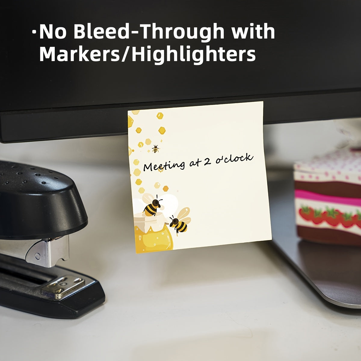 Adorable Sweet Bee Adorable 3x3 Inch Sweet Bee 1pc\u002F4pcs Sticky Note Set | Reusable Tearable Notes with Strong Adhesion for Journals, Planners, Offices, Schools and Homes, Bulk Cute Stationery Gifts