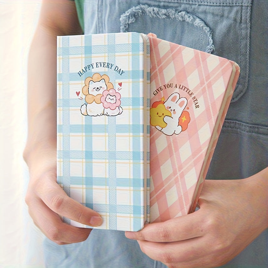 1pc Cute Cartoon Animal Theme Notebook, 80 Sheets\u002F160 Pages, Grid Diary Planner for Weekly Planning and Journaling – Perfect School & Office Use! Back-to-School Essential