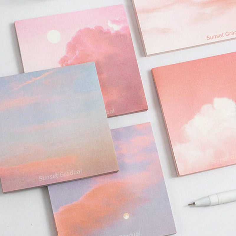 50 Sheets of Gradient Color Sticky Notes Set, Each Page Is a Transition from Pink Mist to Purple Glow, Stick It in a Notebook\u002FPlanner, It Is Both a Sticky Note And a Decorative Painting for Office And School Supplies