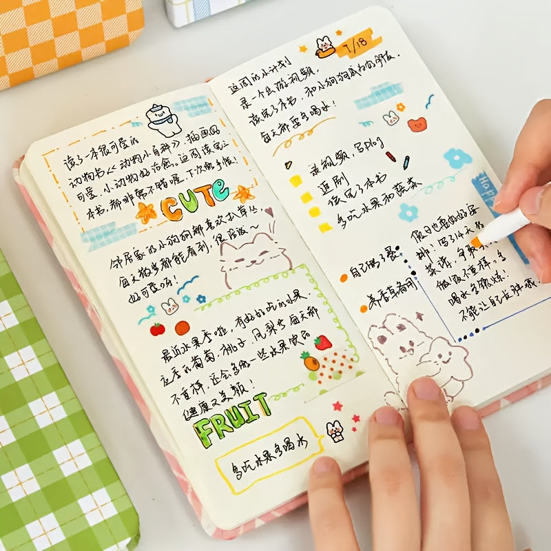 1pc Cute Cartoon Animal Theme Notebook, 80 Sheets\u002F160 Pages, Grid Diary Planner for Weekly Planning and Journaling – Perfect School & Office Use! Back-to-School Essential