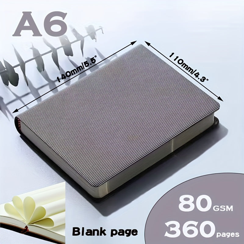 A6 360-Page Blank Lined Notebook