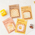 4-Pack Toast-Shaped Sticky Notes, Tearable Office Memo Pads, Index Tabs for Students, Study, Office Notes, and On-the-Go Use