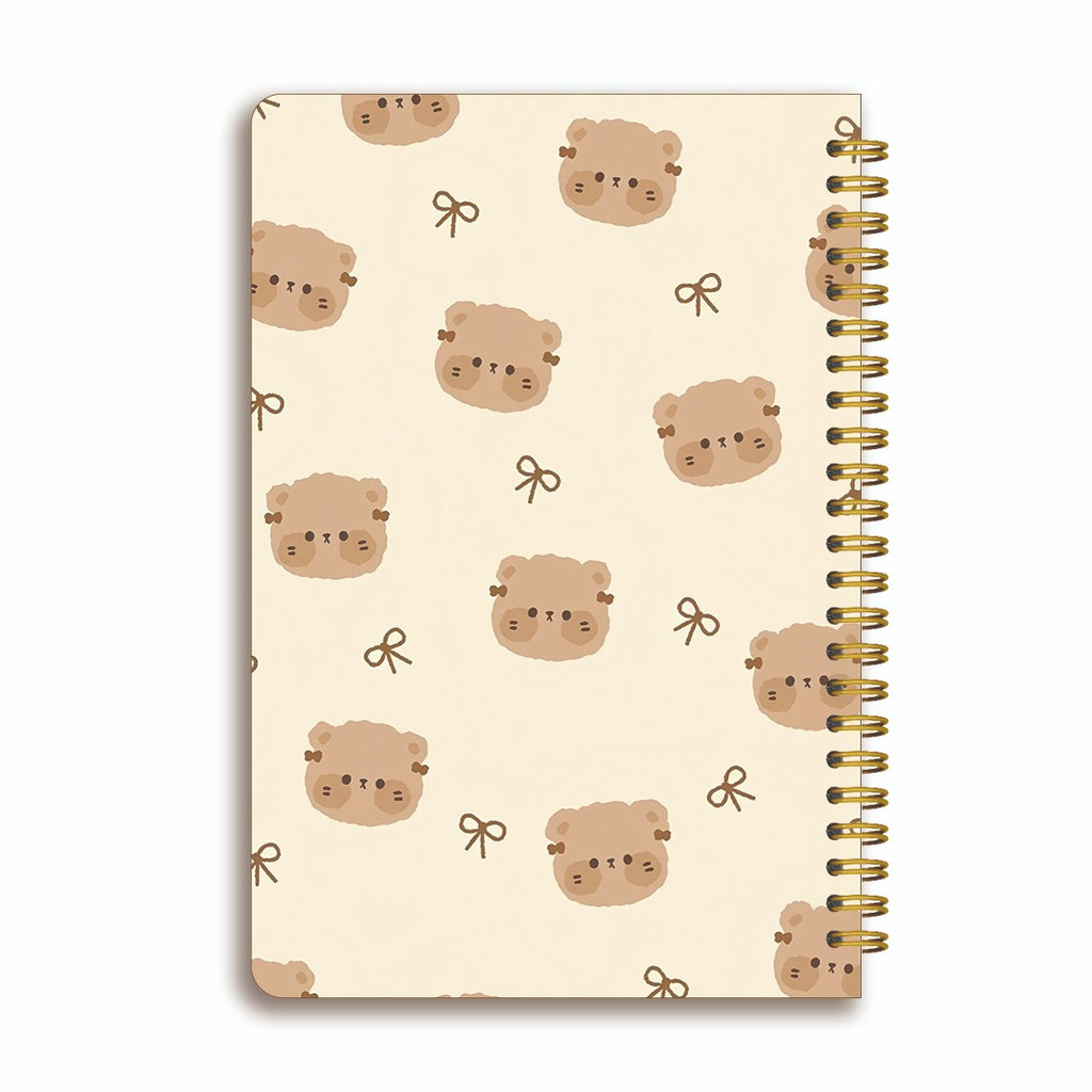 1pc Cute Bear Spiral Notebook - Adorable Bear Cover & Horizontal, 5.5\