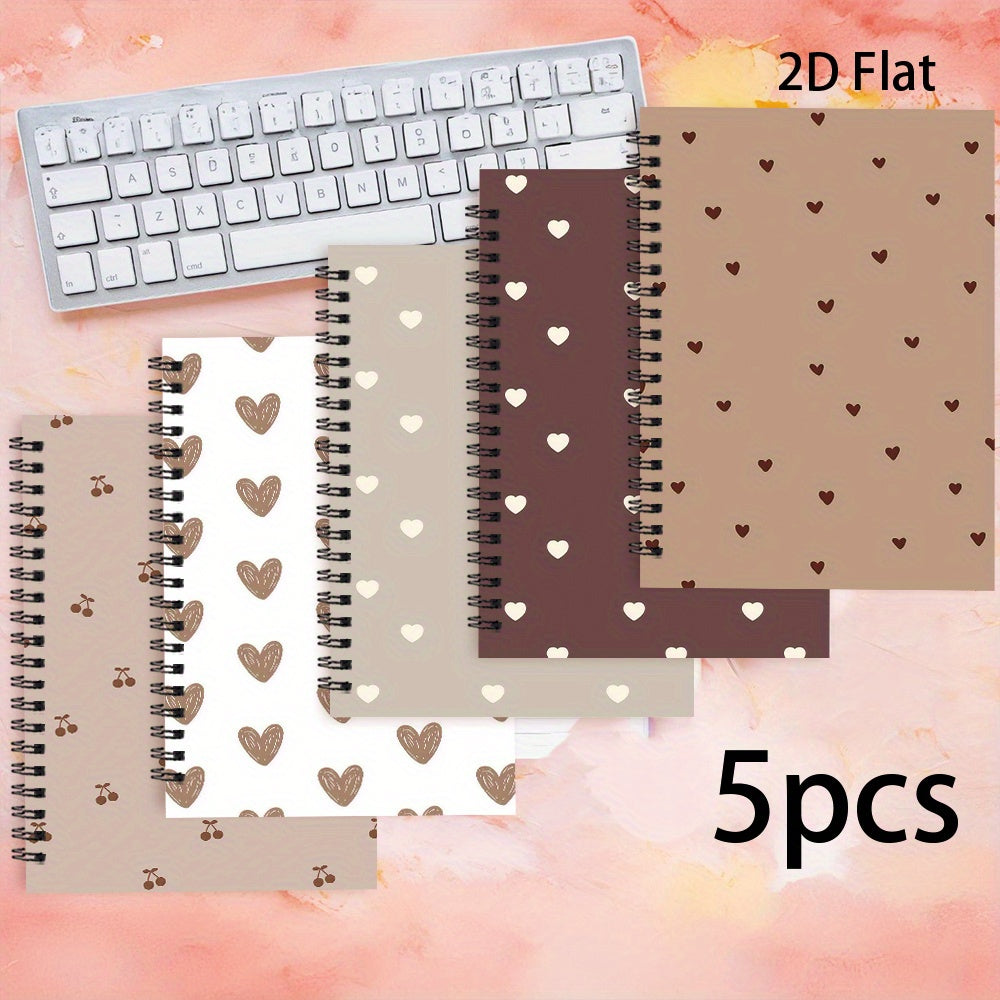 5 Premium Spiral Notebooks Set of 5 Premium Spiral Notebooks, Ideal for Everyday Office Tasks, Measuring 5.5 X 8.3 Inches, Featuring 50 Pages, Adorned with a Simple Yet Enchanting Cover, Perfect for Any Occasion