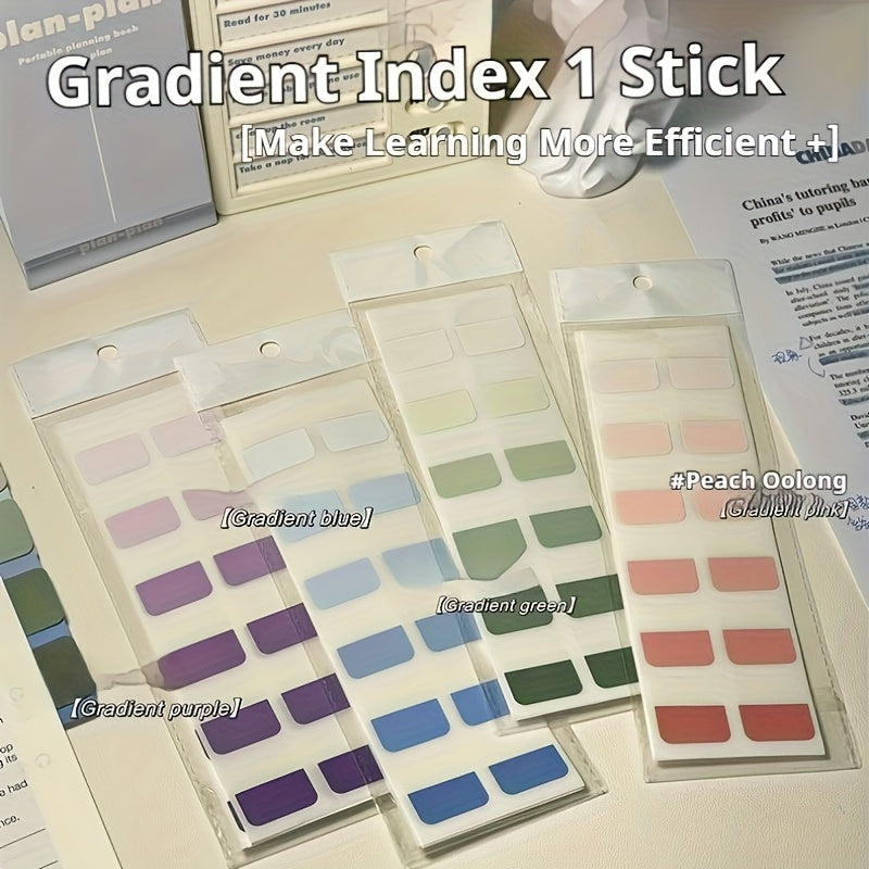 Gradient Color Transparent Writable Sticky Notes - Strong Adhesive Page Markers Suitable for Students & Office Workers, Transparent Front for Scanner\u002FFax, Color-Coded Index Tabs for Books, Documents, Planners, Tablets, Smartphones (Daily