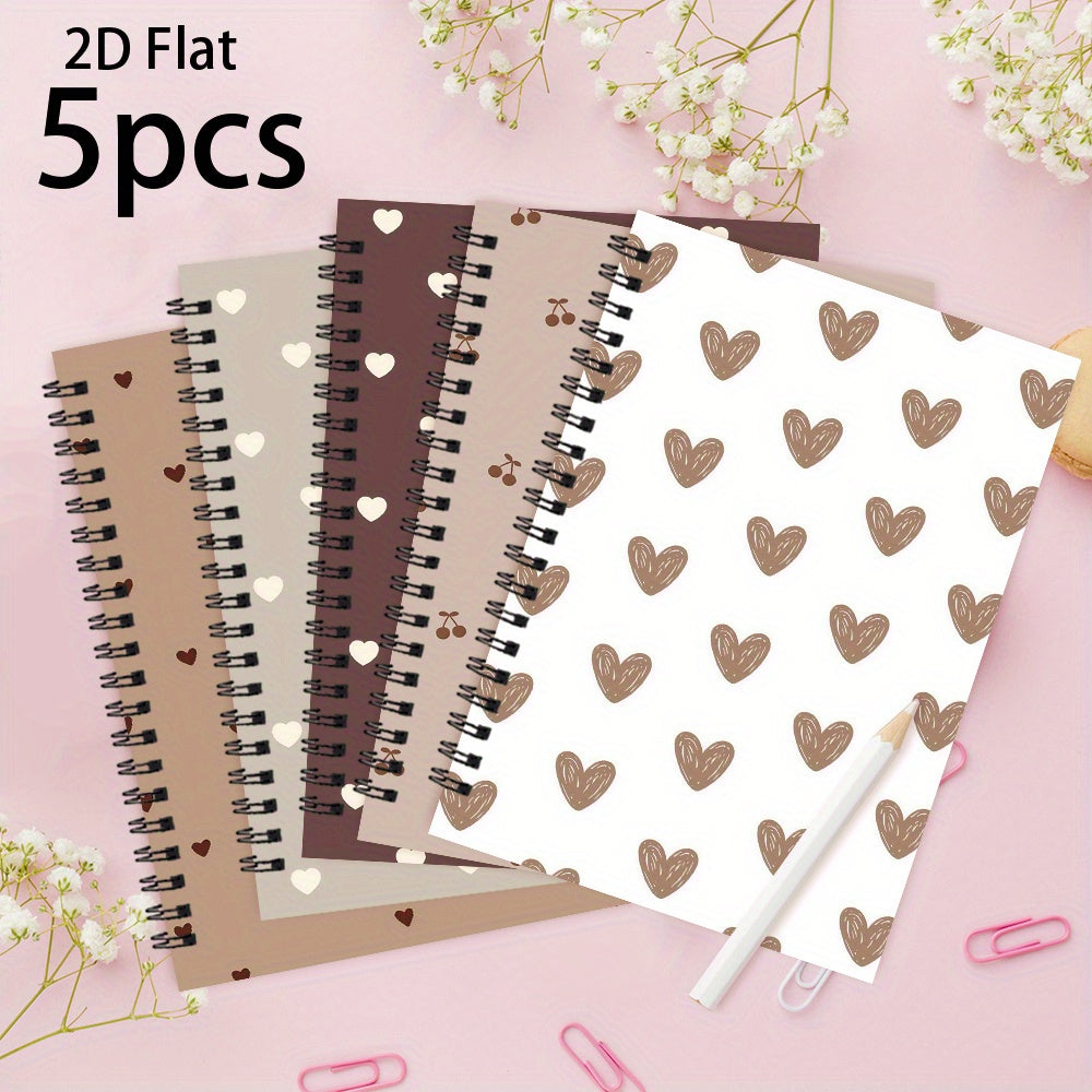5 Premium Spiral Notebooks Set of 5 Premium Spiral Notebooks, Ideal for Everyday Office Tasks, Measuring 5.5 X 8.3 Inches, Featuring 50 Pages, Adorned with a Simple Yet Enchanting Cover, Perfect for Any Occasion