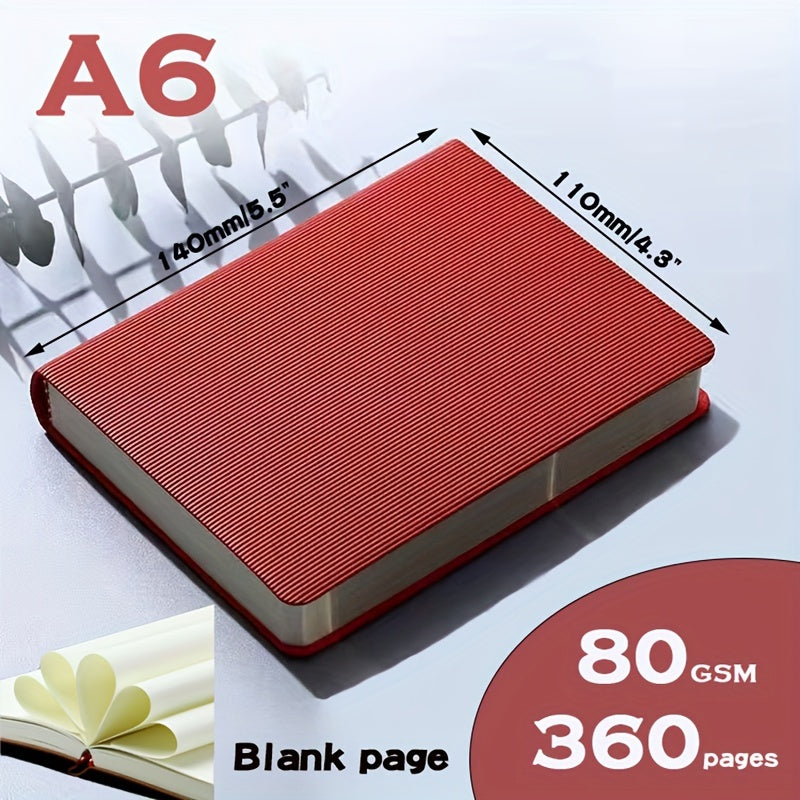 A6 360-Page Blank Lined Notebook