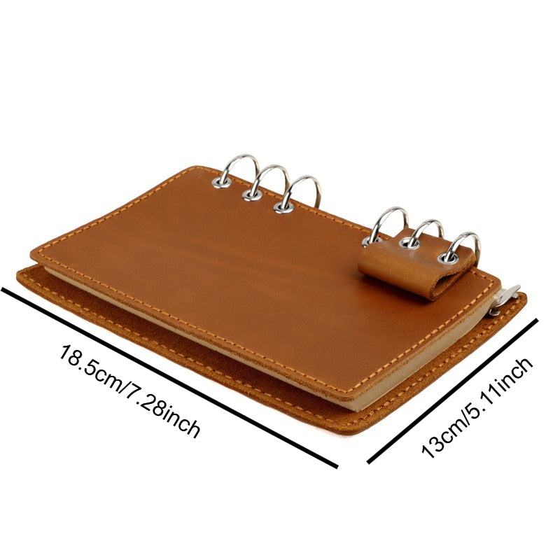 Vintage Genuine Leather Loose-Leaf Notebook | Replaceable Pages, Detachable Binder Design for Accounting, Travel Journaling, Daily Records, and Creative Writing
