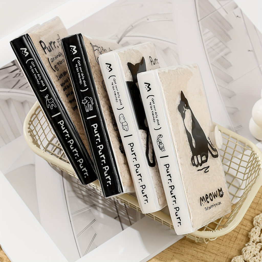 1pc, A7 Cat Pocket Notebook - Soft Plush Button Notebook, 192 Pages, Drawing Book, Stress Relief Diary, Thick Blank Marker Handbook, Schedule Notebook, Portable Travel Journal, Prize, Ideal Gifts, Festival Present