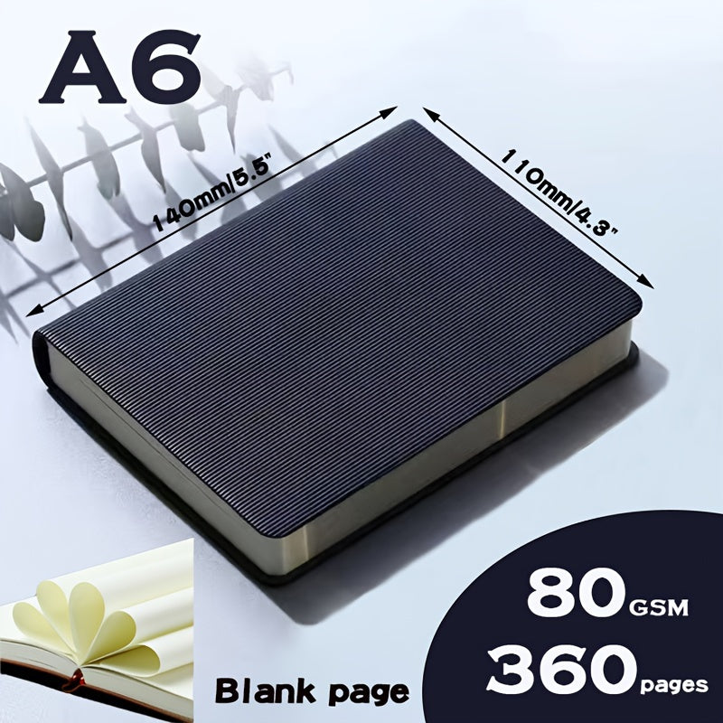 A6 360-Page Blank Lined Notebook