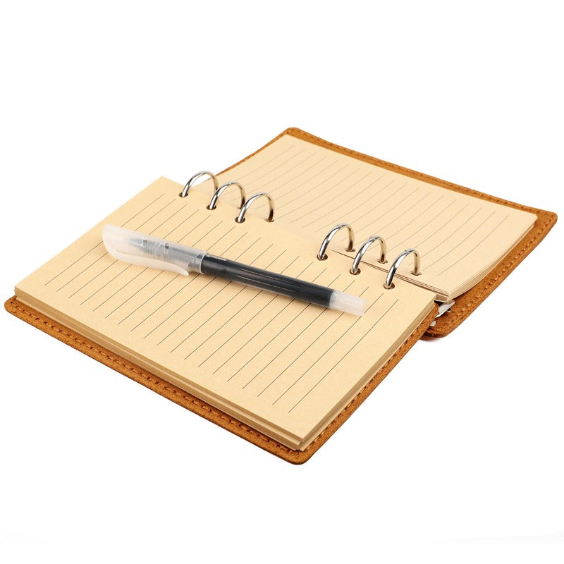 Vintage Genuine Leather Loose-Leaf Notebook | Replaceable Pages, Detachable Binder Design for Accounting, Travel Journaling, Daily Records, and Creative Writing