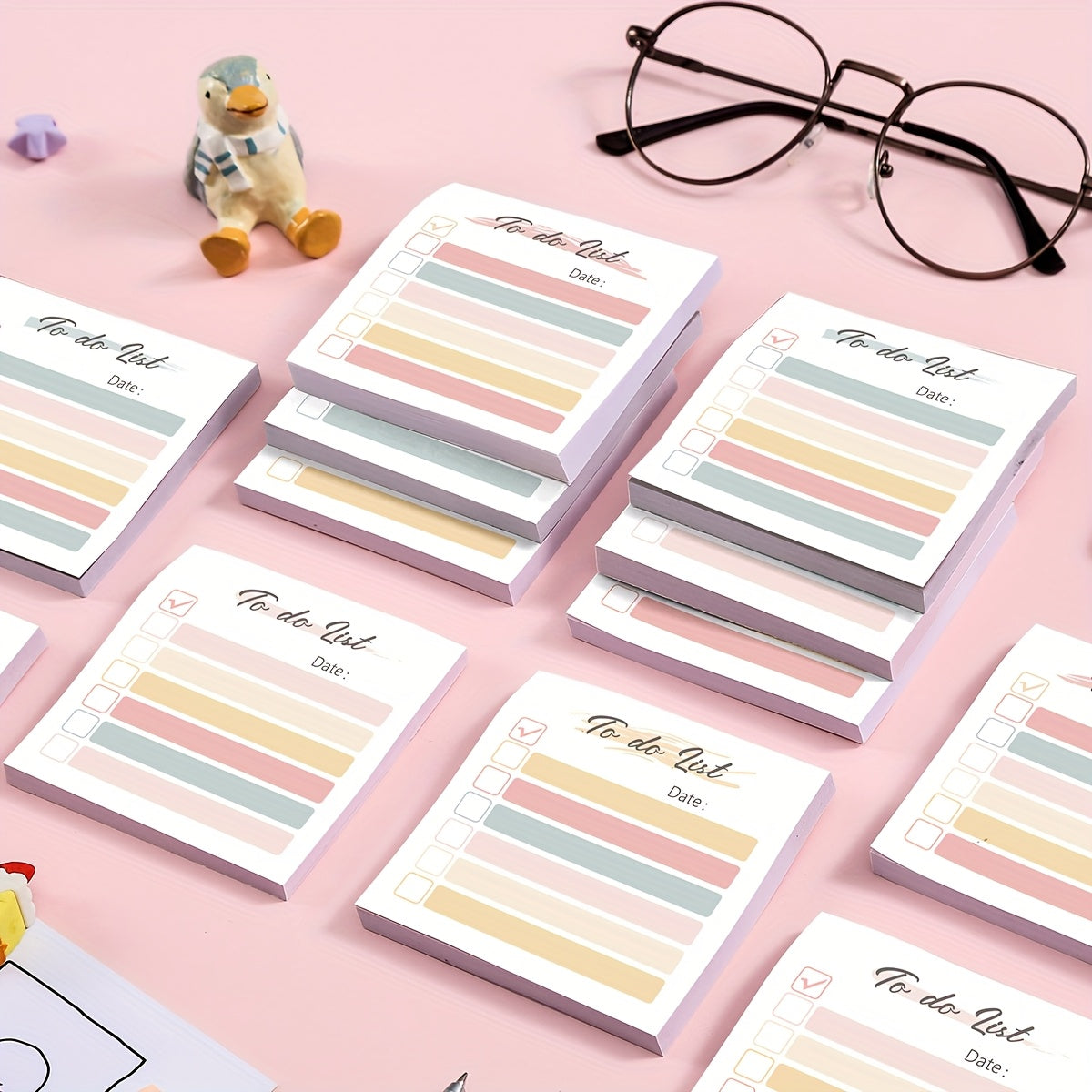 Soft Hue Check 1pc\u002F4pcs 3X3 Inch Sticky Notes Set, Vintage Memo Pads with High-Adhesive, Post Reusable Tearable It Notes for Journal Planners Office School Home, Bulk Retro Stationery Gift