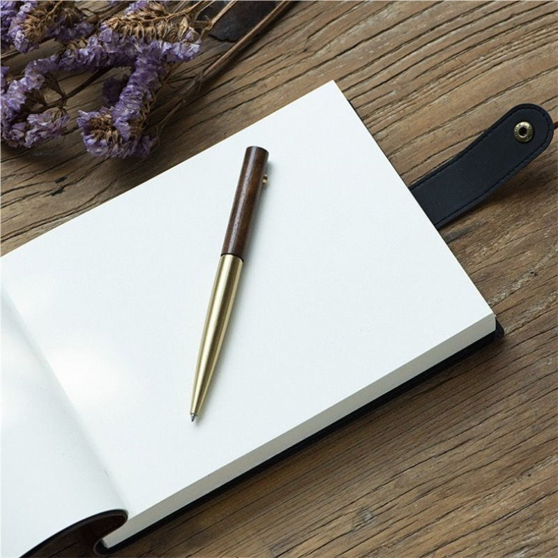 A5 Business Leather Notebook Journal | Thread Bound Refillable Loose Leaf Notepad with Button Closure, Ideal for Meetings Notes and Office Planning, Perfect Gift