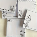 Authorized 1pc of Sanrio Pochacco Sticky Notes, Featuring a Black And White Minimalist Design, a Cute Personalized Calendar, And a Pocket-Sized Notebook Suitable for School And Office Use.