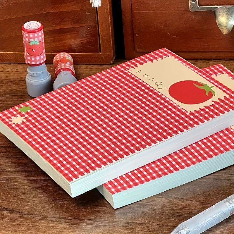 A6 Tomato-Themed Blank Notebook\u002FJournal\u002FSketchbook, Each Containing 80 Sheets, Stylish And Portable for Students Or Personal Notes - The Perfect Gift for Tomato Lovers