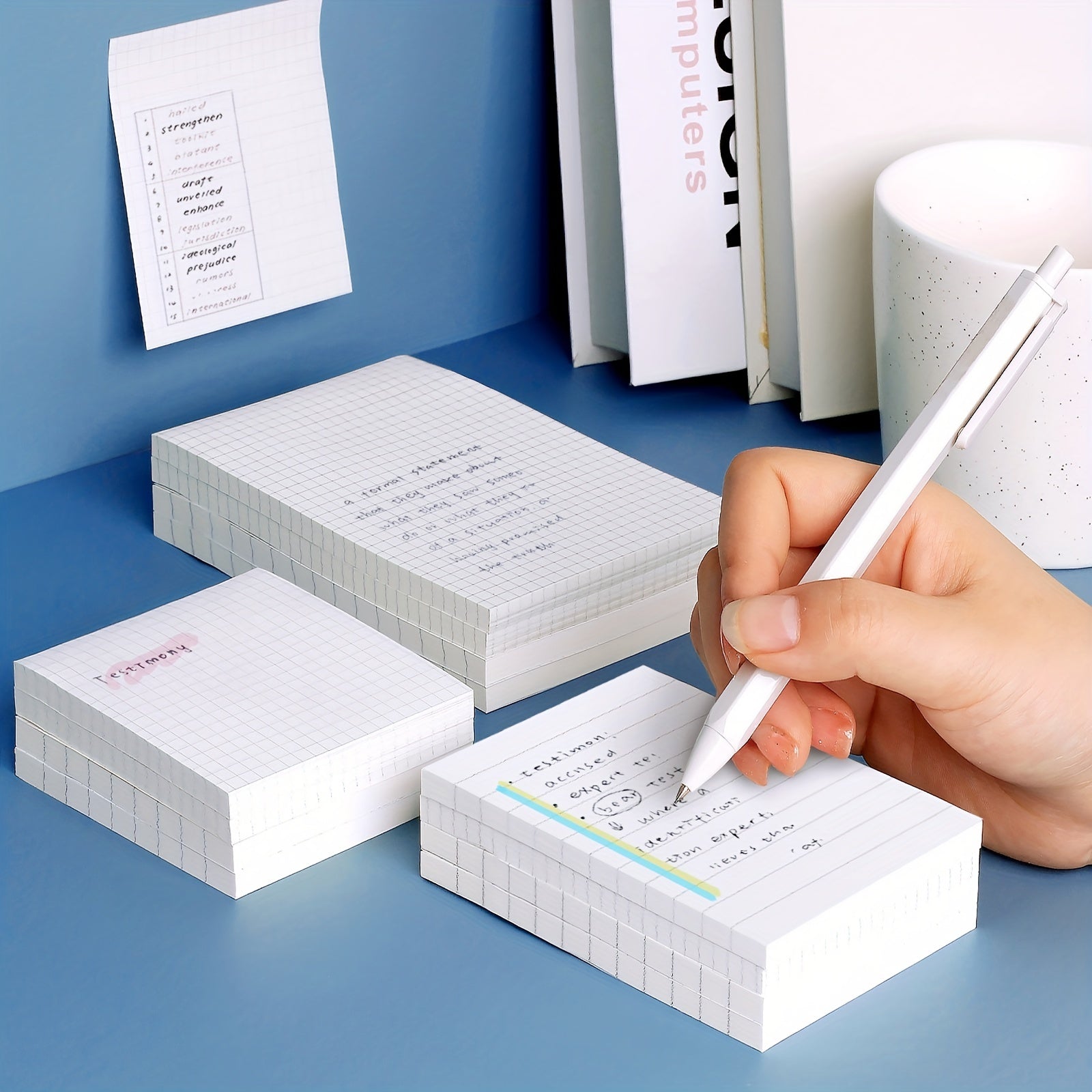 80 Small & 60 Large Sticky Notes 80 Small & 60 Large\u002FMedium Self-Adhesive Portable Student Note Markers: The Perfect Book of Horizontal Strip & Grid Sticky Notes for School & Office Use!