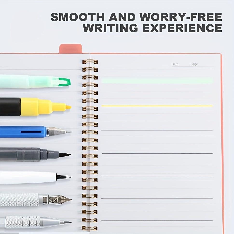 1pc, 160 Pages, A5\u002FA6 Size, PP Coil Spiral Notebook, Floral Design with Hot Stamping, Bandage Diary, PP Study Planner, Stationery, Teacher Materials, Office Supplies, Study Materials, Back-To-School Items