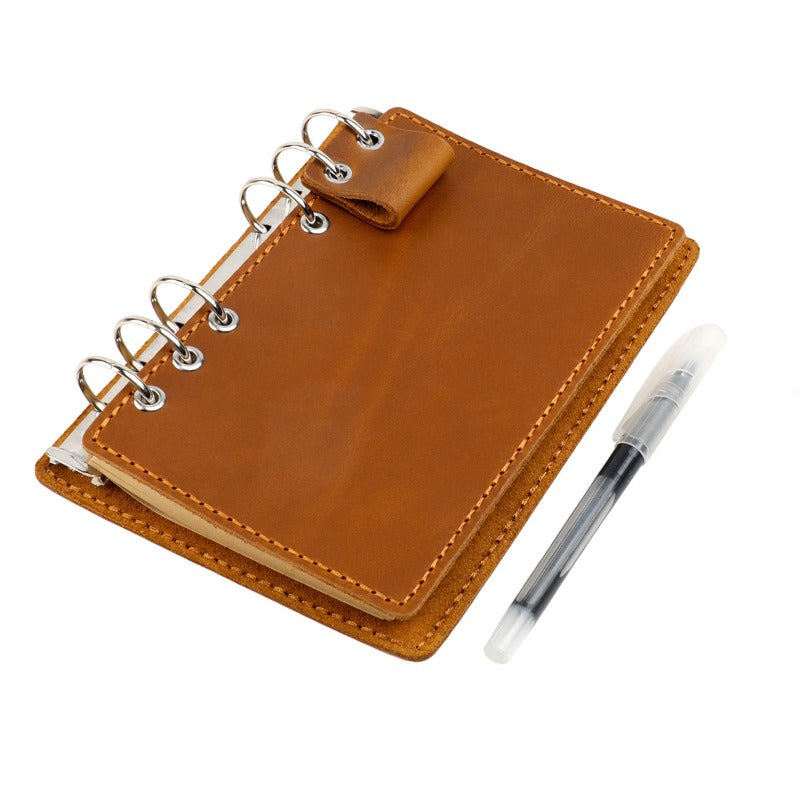 Vintage Genuine Leather Loose-Leaf Notebook | Replaceable Pages, Detachable Binder Design for Accounting, Travel Journaling, Daily Records, and Creative Writing